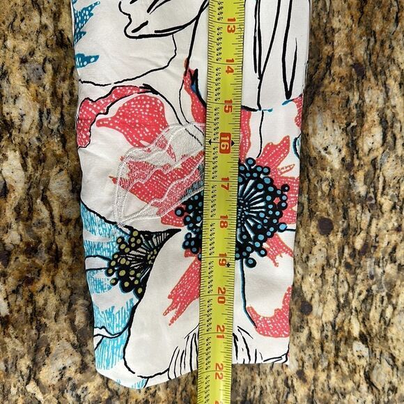 Chico’s Silk Colorful Floral Embroidery Blazer Jacket Size 12 - Picture 9 of 9